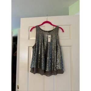 NWT Anthropologie Sequined Swing Top